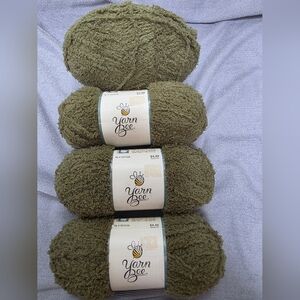 Yarn Bee Cloud 9 Yarn - Olive Green Lot of 4 Skeins